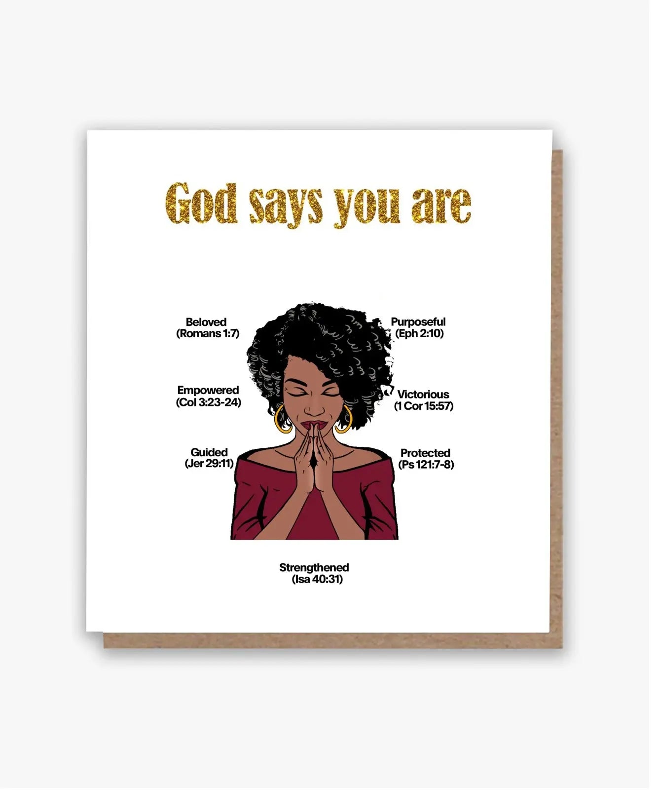 God Says You Are Card 🙏🏾 (Lady 2) (Lighter Skin Tone) My Store