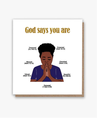 God Says You Are Card Little Boy My Store