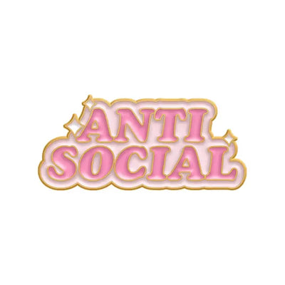 "Anti-Social" Zinc Alloy Enamel Pin – Humorous Badge for Introverts All Shades