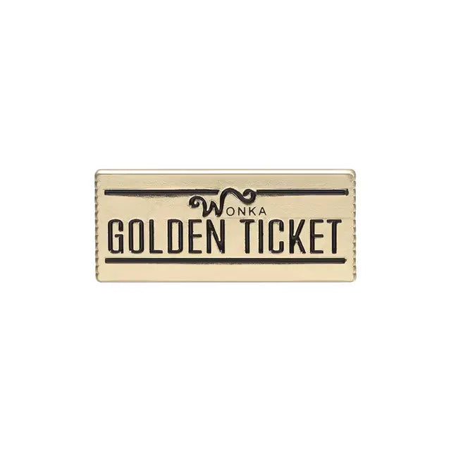 "Wonka Golden Ticket" Zinc Alloy Enamel Pin – Fun Badge for Chocolate Lovers All Shades