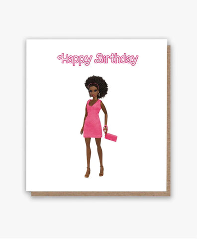 Ebony Glamour Princess Birthday Card - All Shades