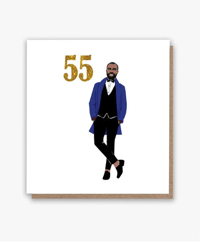 Birthday Wishes at 55 Card! (Lighter skin tone)
