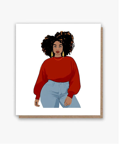Bold Curly Queen Card All Shades