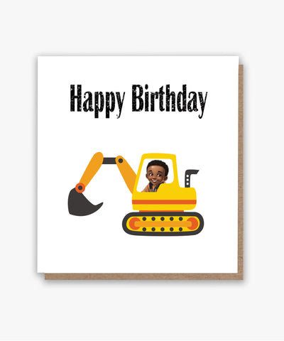 Digger Little Boy Birthday Card!