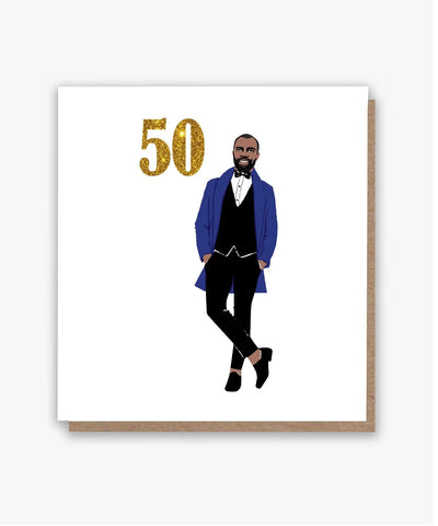 Birthday Wishes at 50 Card! (Lighter skin tone)