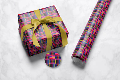 Vibrant Pink Kente Gift Wrap 1 Metre Roll All Shades