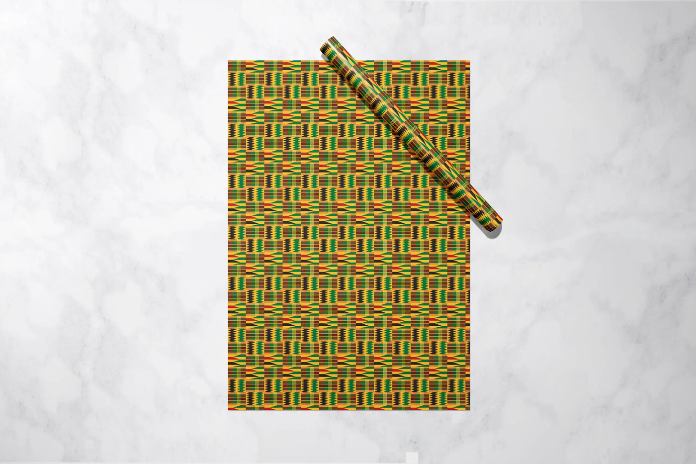 Vibrant Yellow Kente Gift Wrap 1 Metre Roll - All Shades