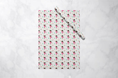Beautiful Black Ballerina Luxury Gift Wrap 1 Metre Roll - All Shades