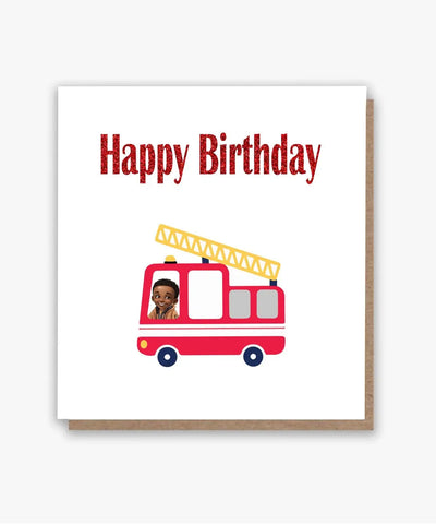 Fire Engine Little Boy Birthday Card!