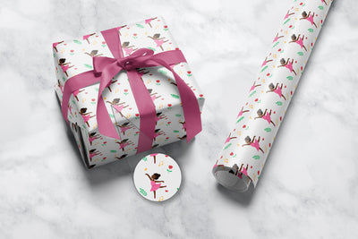 Beautiful Black Ballerina Luxury Gift Wrap 1 Metre Roll - All Shades