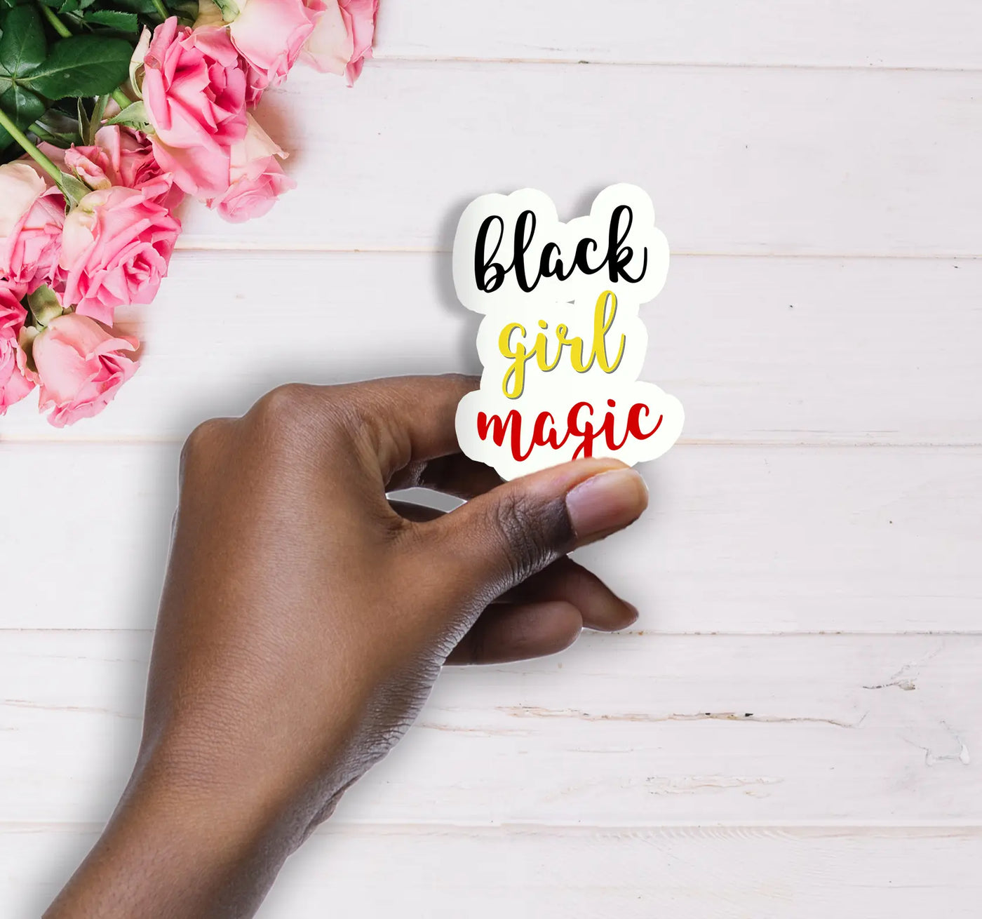 Black Girl Magic Handmade Vinyl Sticker - All Shades