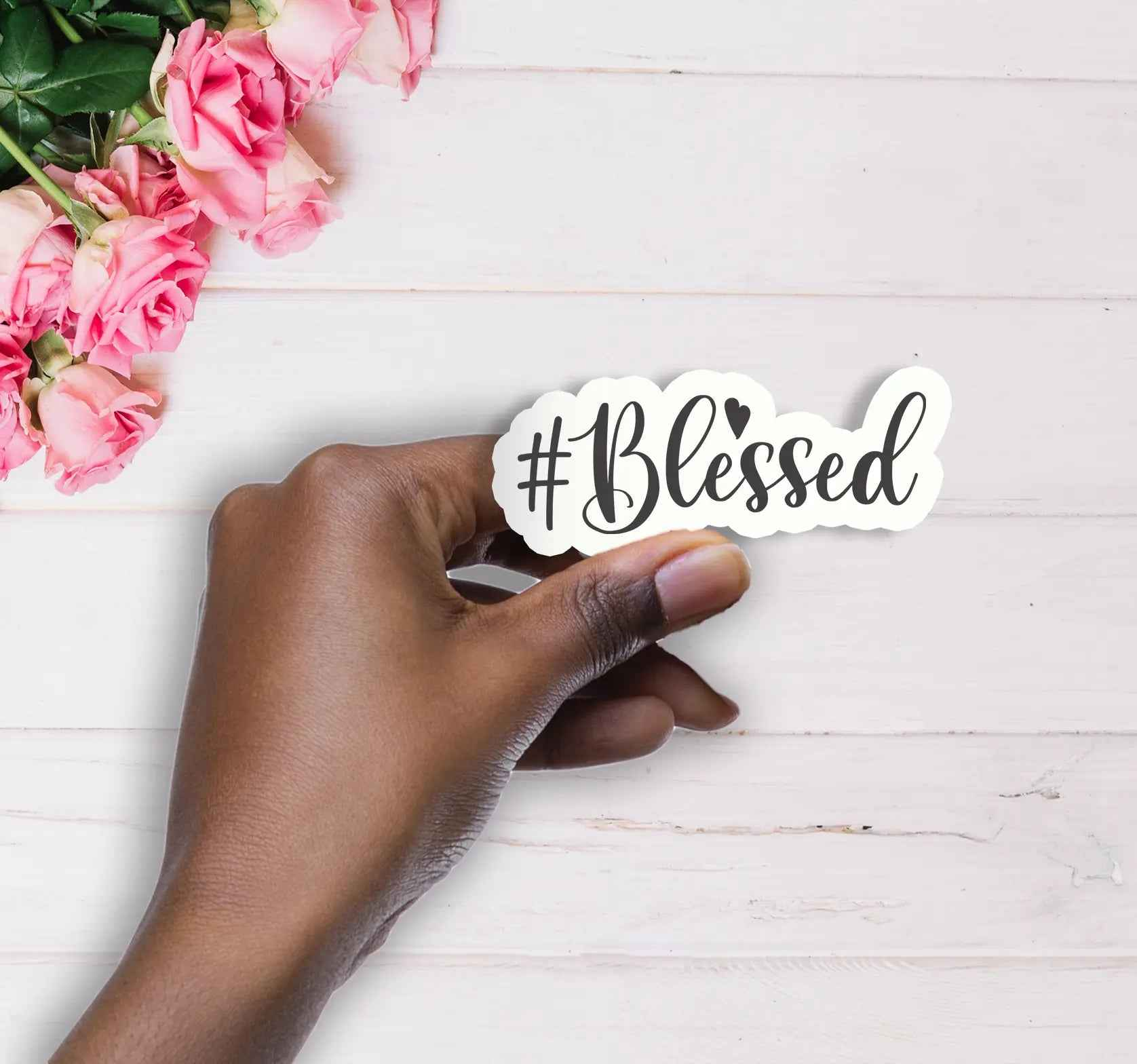 Blessing Sticker Hand #Blessed Handmade Vinyl Sticker - All Shades