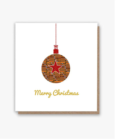 Kente Christmas Bauble Card