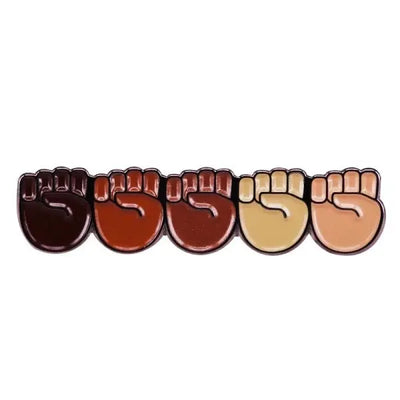 Unity in Diversity Zinc Alloy Enamel Pin – Raised Fists of Strength All Shades