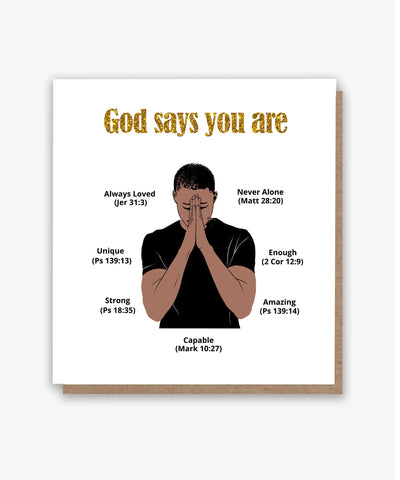 God Says You Are Card (For Him/Lighter skin tone)