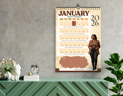 All Shades 2026 Affirmation Calendar – Grounded, Glowing & Growing All Year All Shades