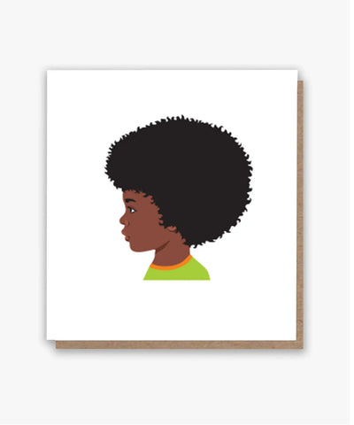 Likkle Afro Boy Birthday Card - All Shades