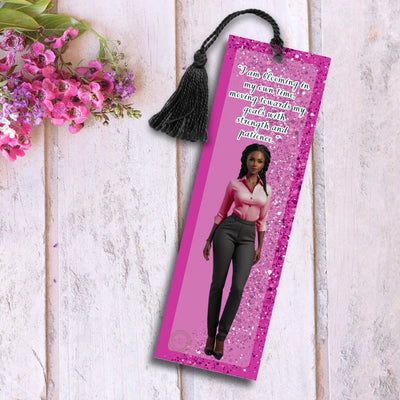 I am Blooming in my Own Time, Moving Towards my Goals with Strength and Patience - Affirmation Bookmark All Shades