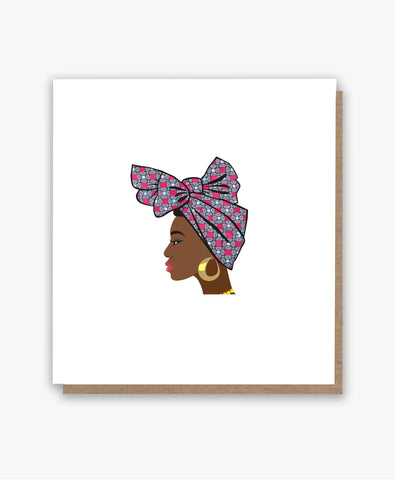 Ankara Bow Headwrap Queen 👑 Birthday Card!