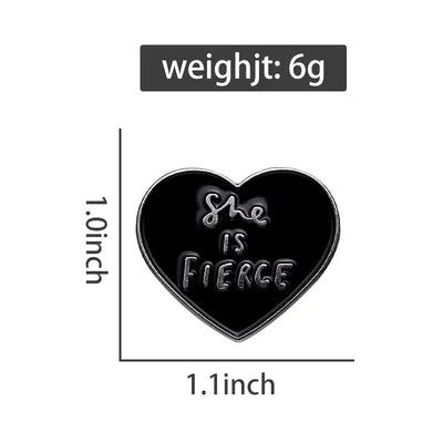 She Is Fierce Enamel Pin All Shades