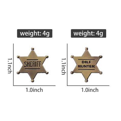 Vintage Enamel Pin – Cartoon Sheriff Brooch All Shades