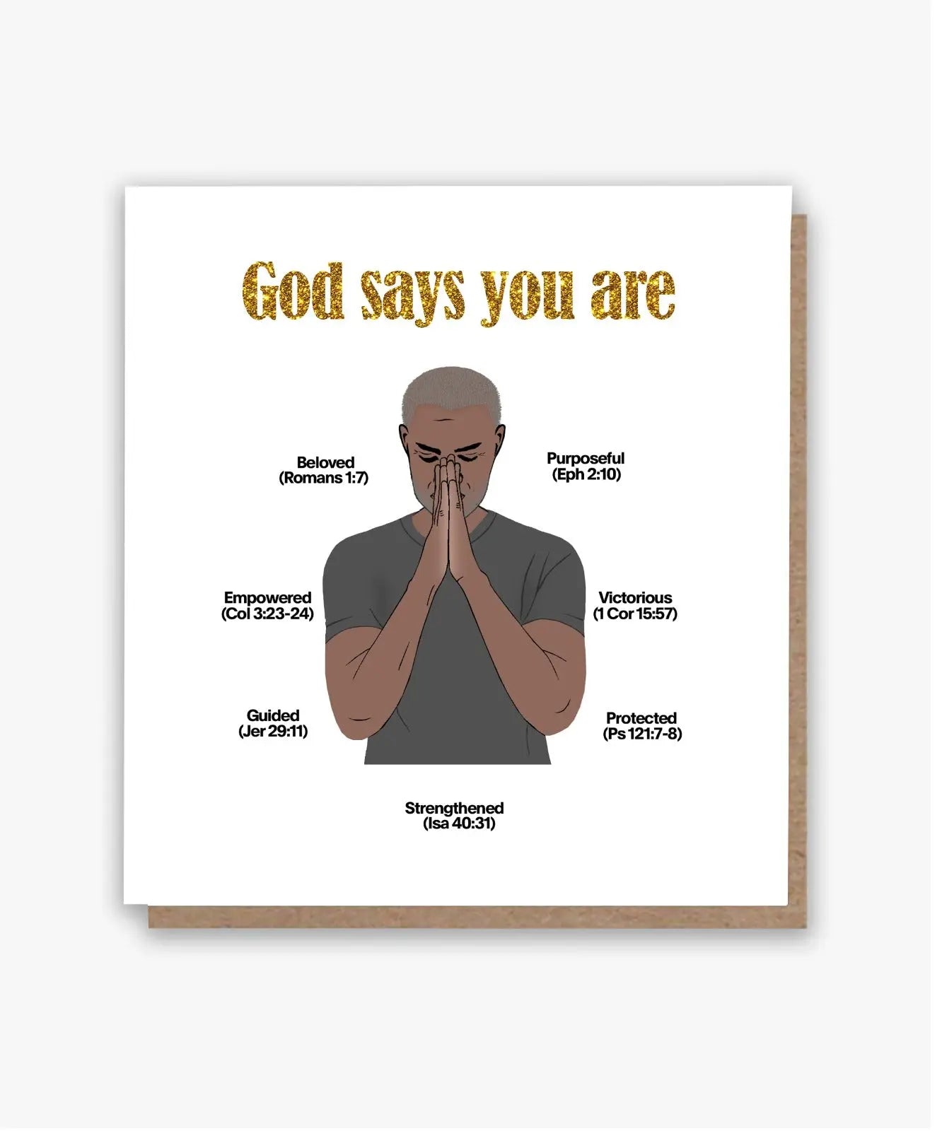 God Says You Are Card Man 2 (For Him) (Lighter Skin Tone) My Store