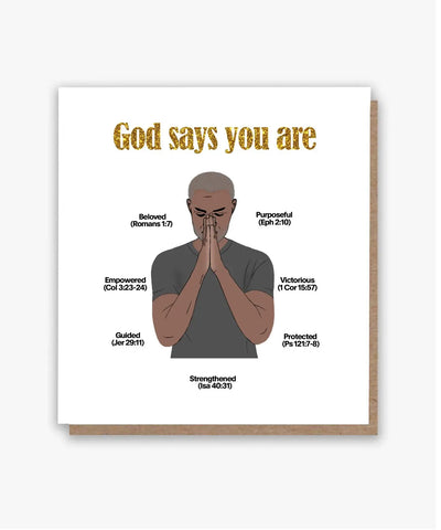 God Says You Are Card Man 2 (For Him) (Lighter Skin Tone) My Store