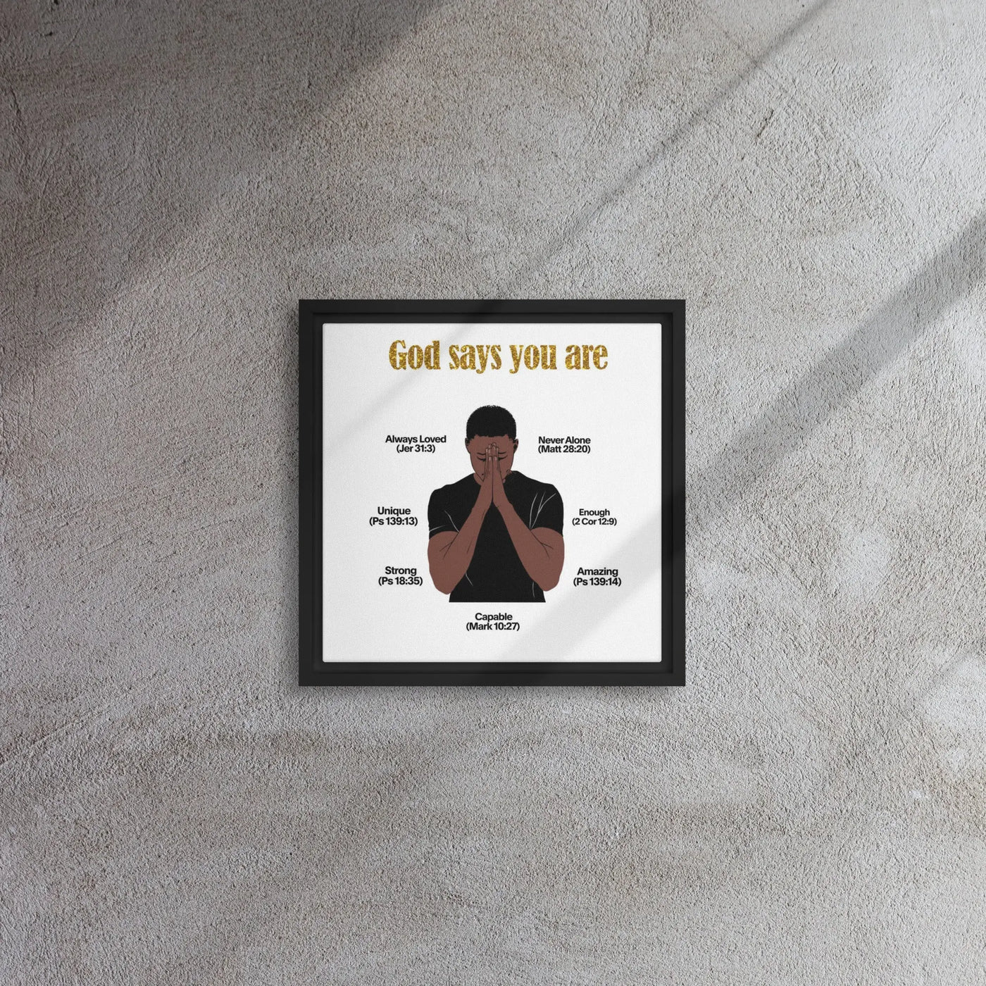 Inspirational Bible Verse Affirmations Poster - Framed canvas All Shades