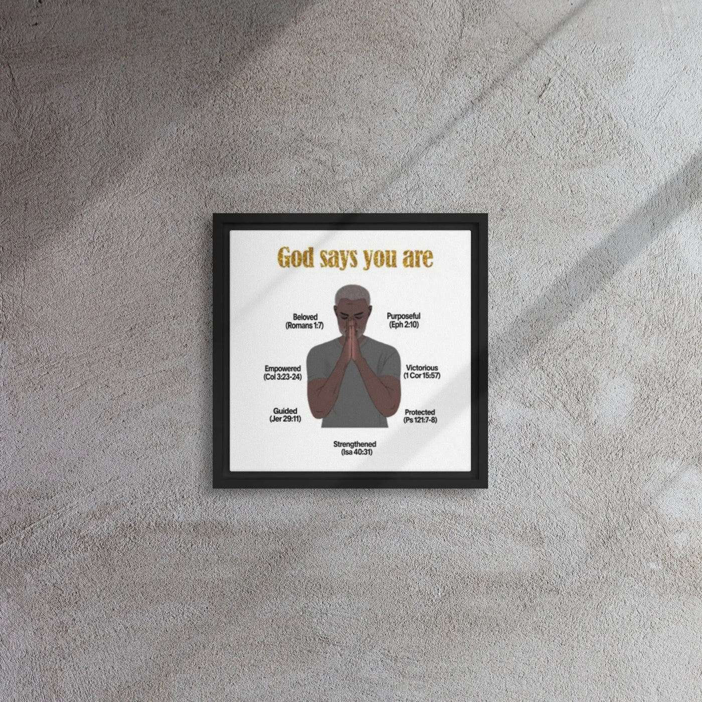 God Says You Are - Empowering Scripture Quotes Poster - Framed canvas All Shades