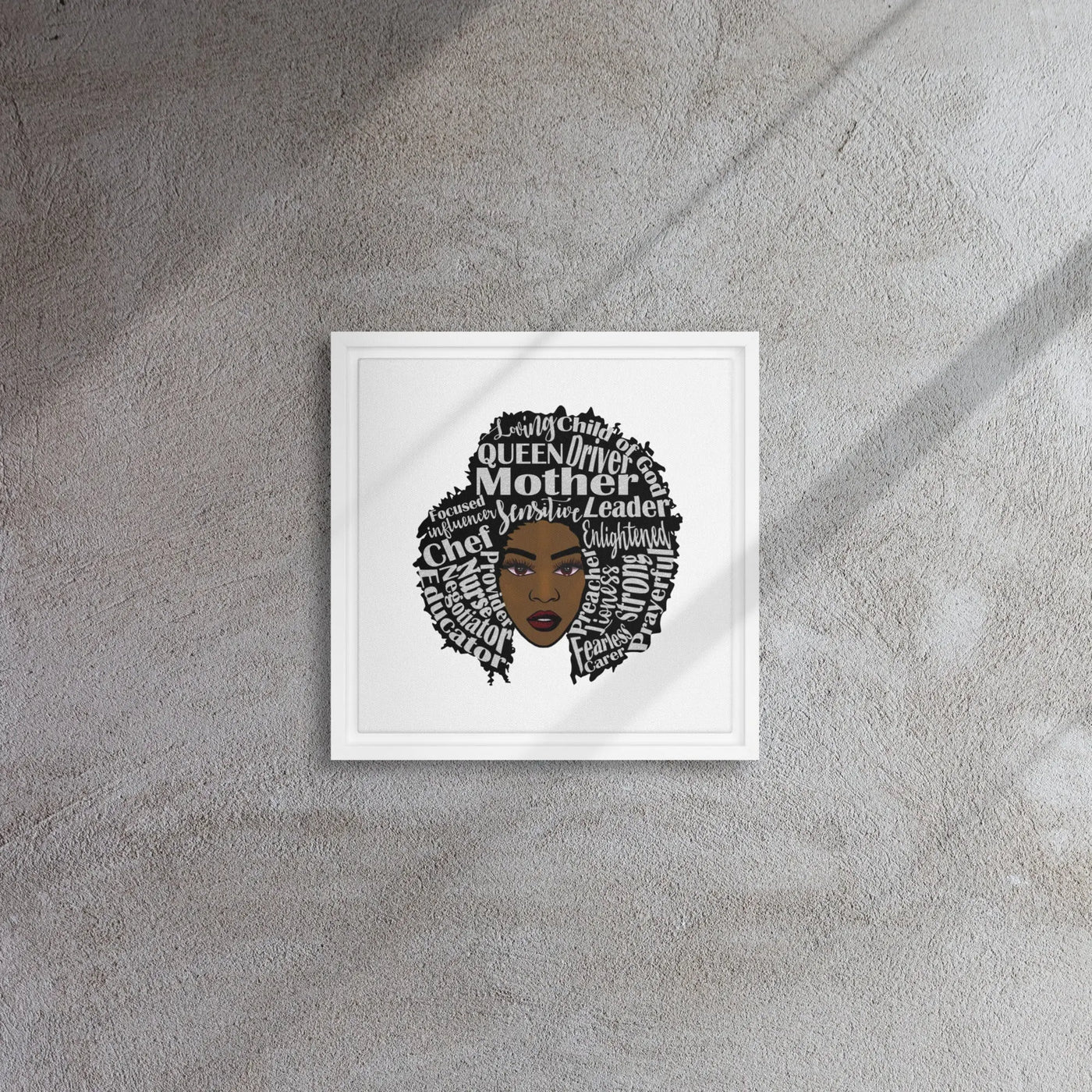 Loving Child of God - Women and Mother Inspirational Art Print - Framed canvas All Shades