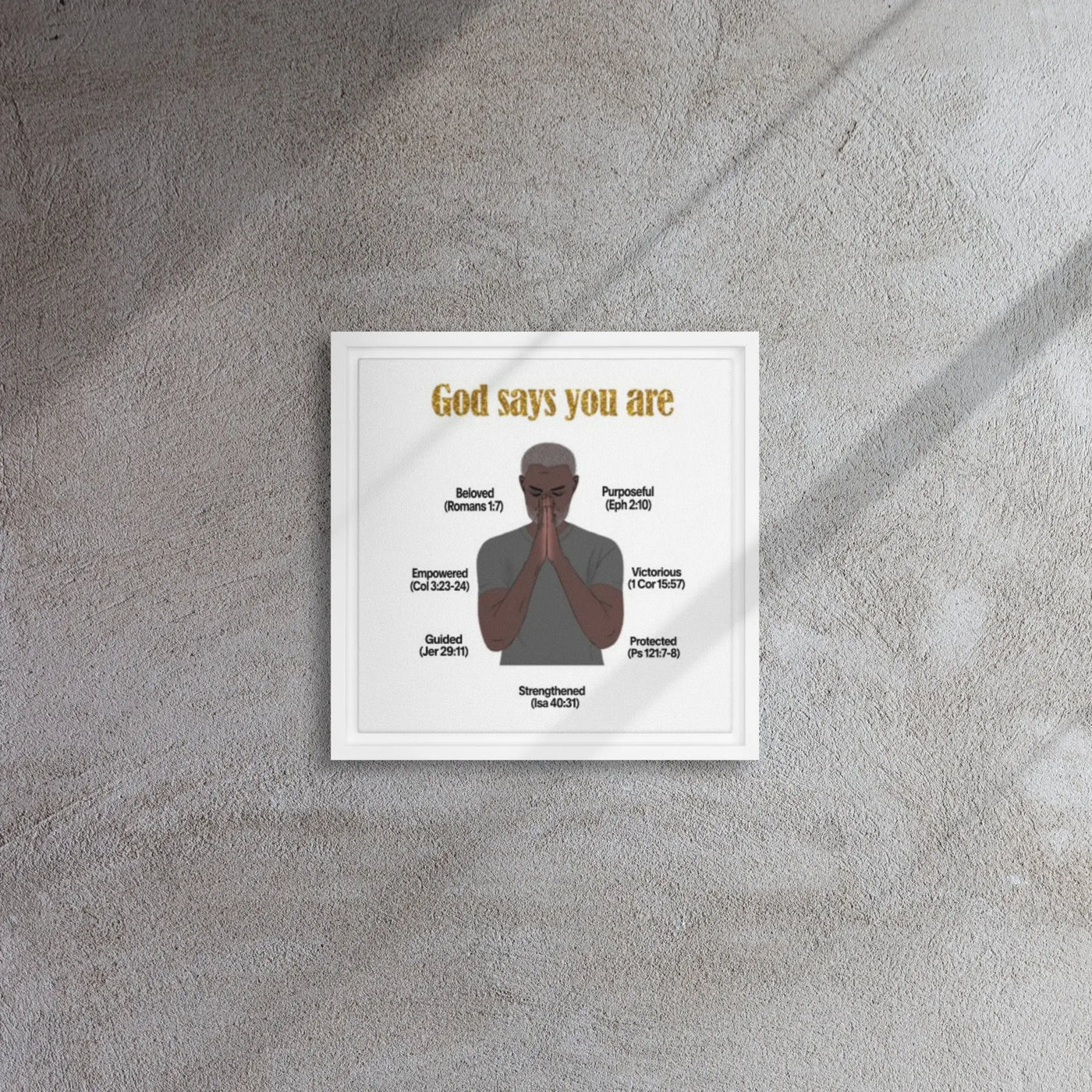God Says You Are - Empowering Scripture Quotes Poster - Framed canvas All Shades