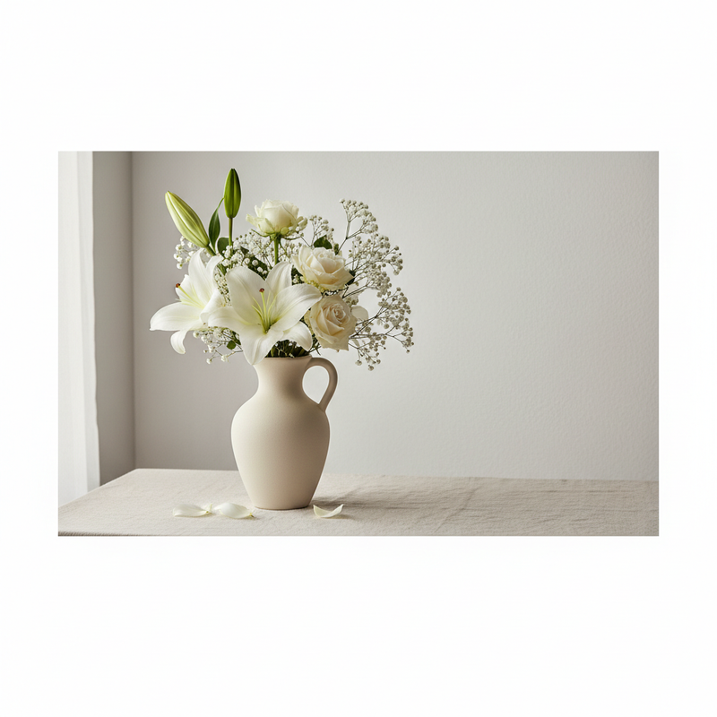 White Flowers in Vase
