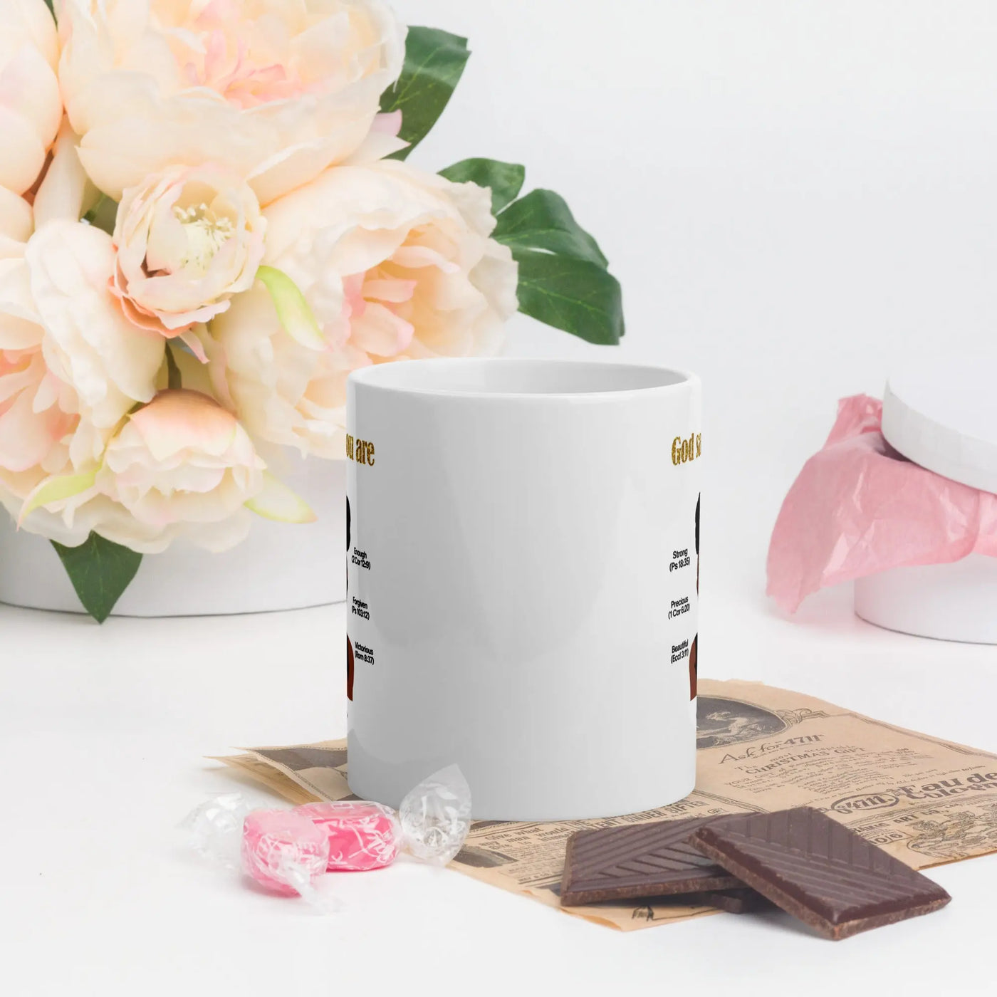 God Says You Are - Empowered Woman Scripture - White glossy mug All Shades