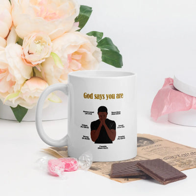 Inspirational Bible Verse Affirmations - White glossy mug All Shades