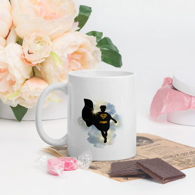 Super Girl Silhouette - Inspirational Heroine - White glossy mug All Shades