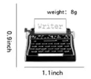 Black Typewriter - Enamel Pin All Shades