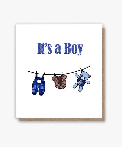 Ankara New Baby Boy Greeting Card! 🩵