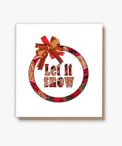 Let It Snow! Kente Wreath Card