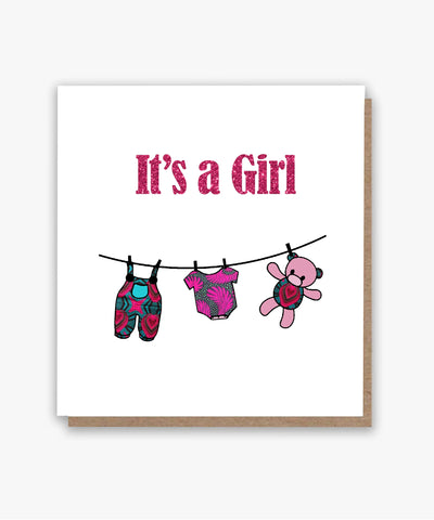 Ankara New Baby Girl Greeting Card! 🩷